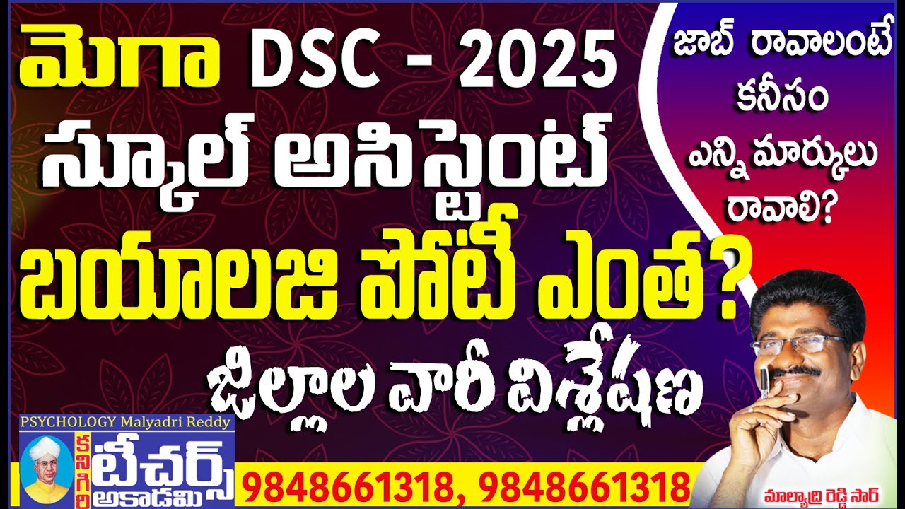 AP DSC BIOLOGY CUT OFF || Malyadri Reddy Sir || Teachers Academy Kanigiri #aptetdsc #dsc