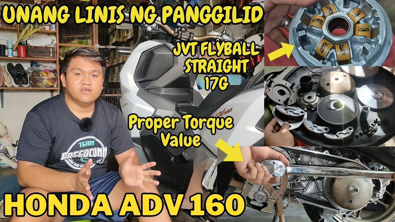 UNANG LINIS NG PANGGILID | PALIT NG BOLA | JVT STRAIGHT 17G | HONDA ADV 160 | MAINTENANCE |