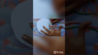 How To Make Wall Hanging Using Paper, Thread & Ear Buds