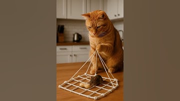 😺Too many strings… which one should I pull!? えーと、どのヒモ引けばいいの！？手が足りないニャ！ #shorts #orangecat #trap