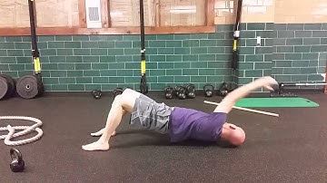 Supine thoracic rotation w/overhead reach