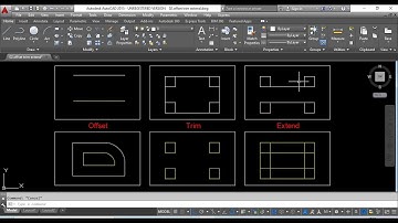Auto CAD complete tutorial for beginners. 02-Offset Trim Extend