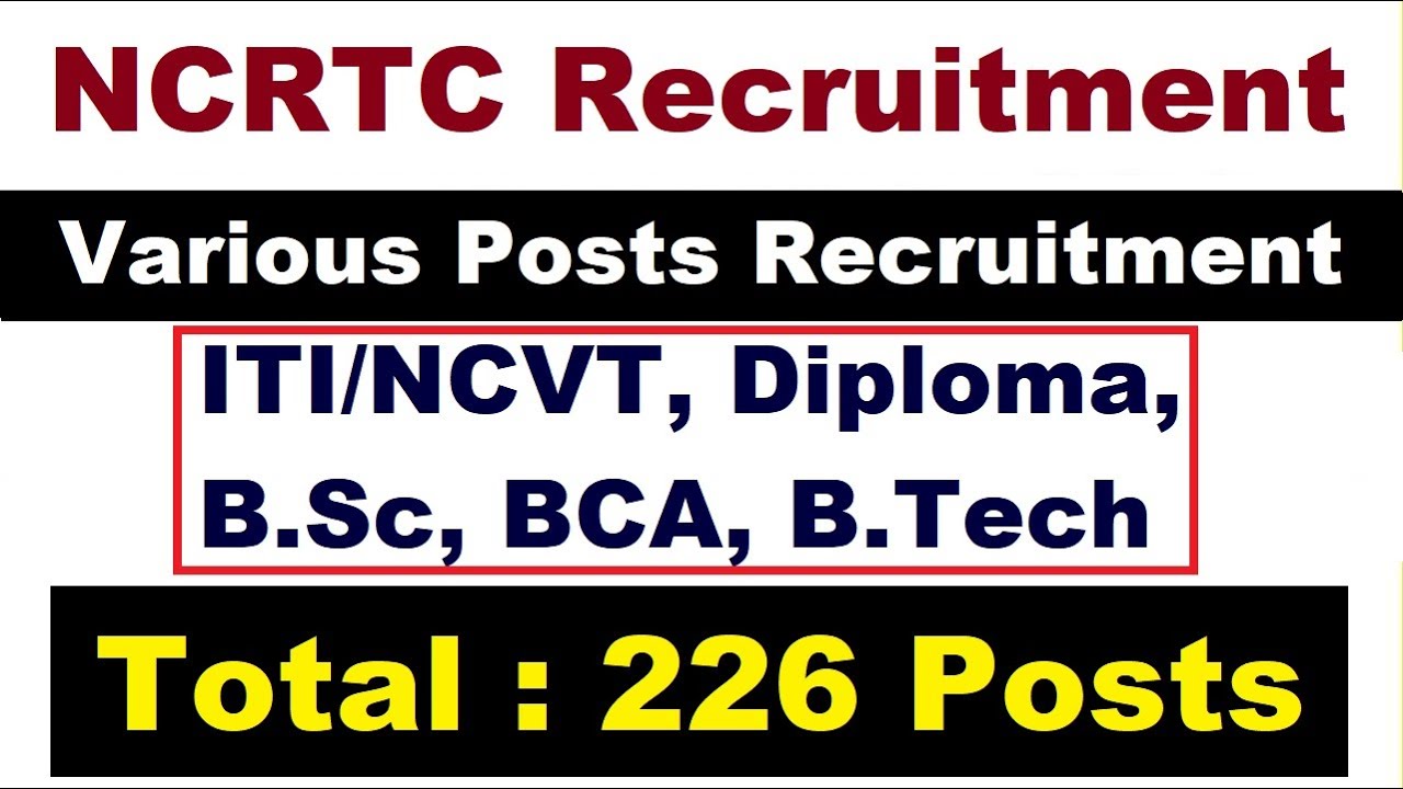 NCRTC Various Post Online Form 2021