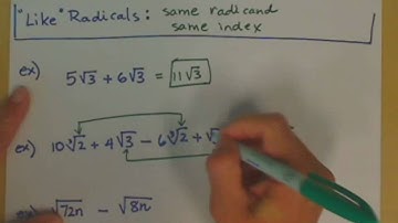adding and subtracting radicals