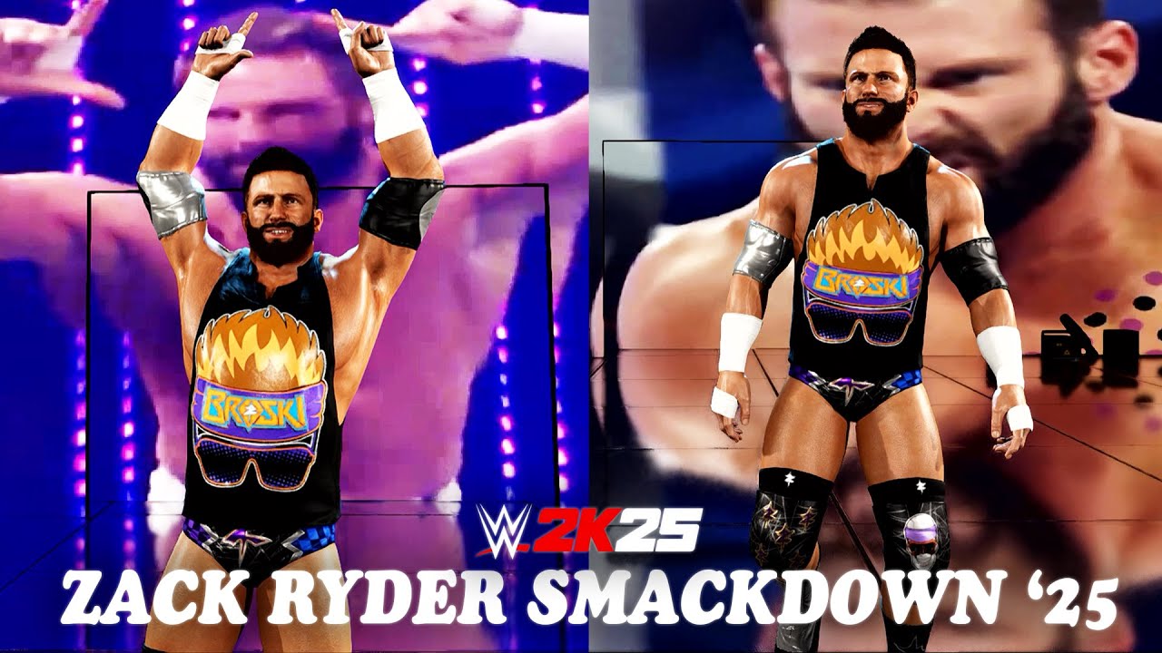 WWE 2K25 Zack Ryder Smackdown Return 2025 , Updated Attire , New Look, Entrance & Victory || Pc Mod