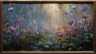 Moody Purple Flower Meadow TV Frame Art | Magical Floral Digital Wall Art for Samsung Frame TV screenshot 3