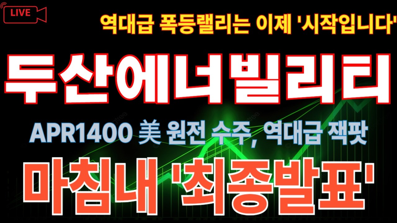 [두산에너빌리티 주가전망] APR1400 美 건설, 원전계약 최종 임박 주말에 '이 뉴스' 터지면 역대급입니다 - YouTube