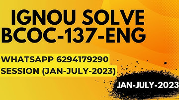 bcoc-137 solved assignment 2022-23 / bcoc-137solved assignment 2023 in english/ ignou bcoc-137
