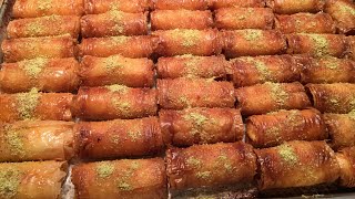 زنود الست cream filled phyllo rolls, samira's kitchen, episode # 181 part 1