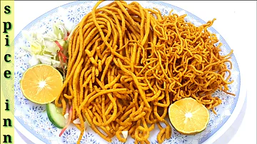 Homemade besan ke sav,besan sev,sev recipe,nimko,nimko sev,besan seviyan ,besan bhujia,spice inn.