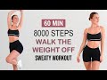 8000 STEPS IN 60 MIN High Intense Walking Workout To Lose Fat Dancy Full Body No Repeat 