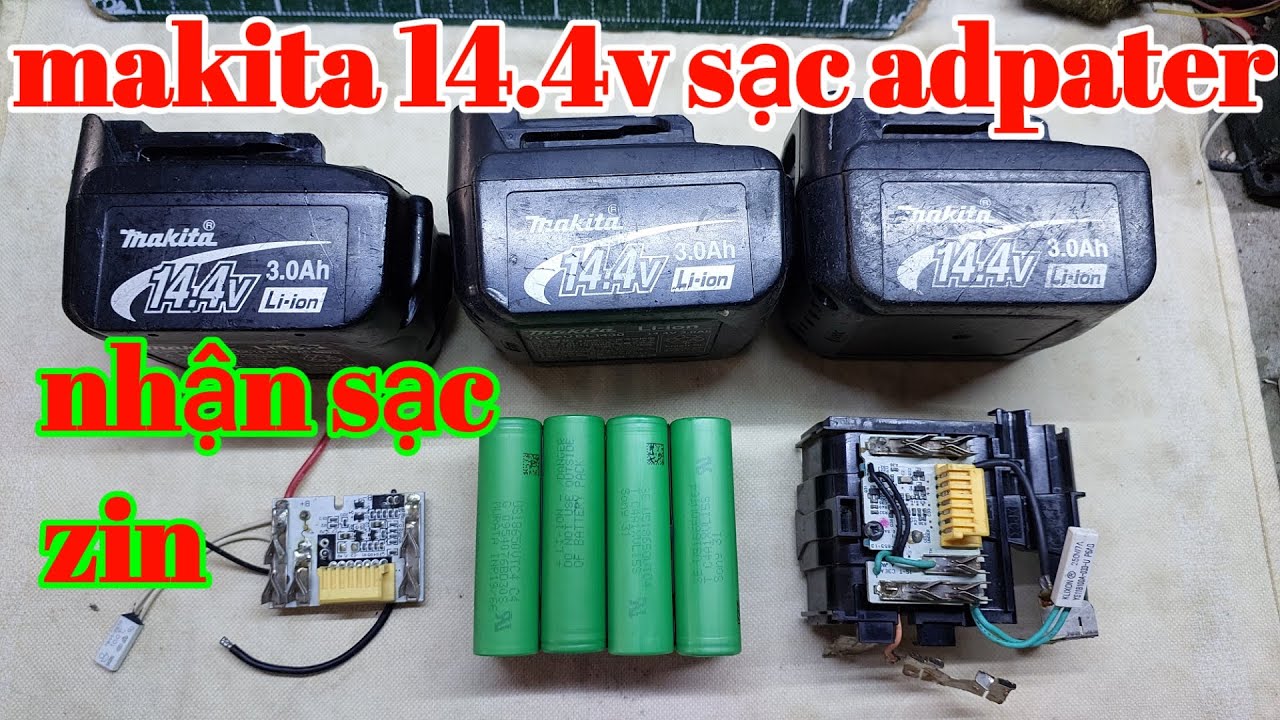 Cách đóng pin makita 14-18v cho máy khoan, bắn vít Nhật bãi