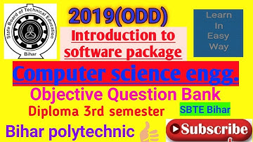 🔥ISP🔥।। Question bank 2019(ODD)।।computer science।।3rd sem।। diploma।।SBTE Bihar polytechnic।।CSE।।