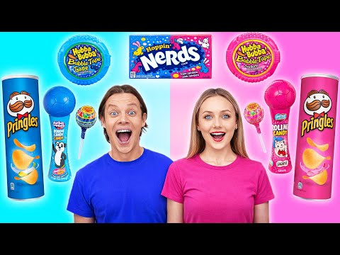 Tantangan Makanan Satu Warna! Makan Makanan Satu Warna Selama 24 Jam |Tantangan Makanan oleh 123 GO!