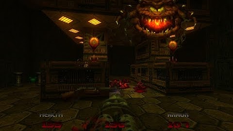 ( Unseen Evil DOOM 64 ) Ultimate DOOM - GZDoom Mod - E2M4 DEIMOS LAB ( Ultra Violent - all secrets )