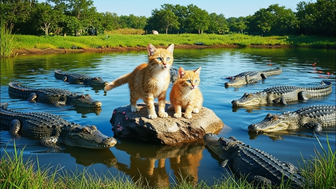 Mama Cat Trims Fur on the Farm and Makes a Tiger Hat for Her Kittens at Home 🐾🎩🐯