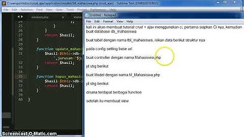 Tutorial CRUD menggunakan AJAX, Jquery, PHP Codeigniter dan MySQL