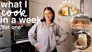 WHAT I COOK IN A WEEK (for one + vlog style) | realistic, simple \& not aesthetic lol