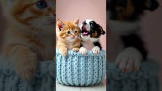 Cute kittens and puppies