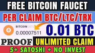 Free bitcoin faucet | per claim btc/trx/ltc + 0.01 btc free | btc faucet no timer screenshot 5