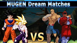 Mugen Dream Matches (2 v 2) - Base Goku &amp; SSJ Gohan Vs M.Bison &amp; Sagat