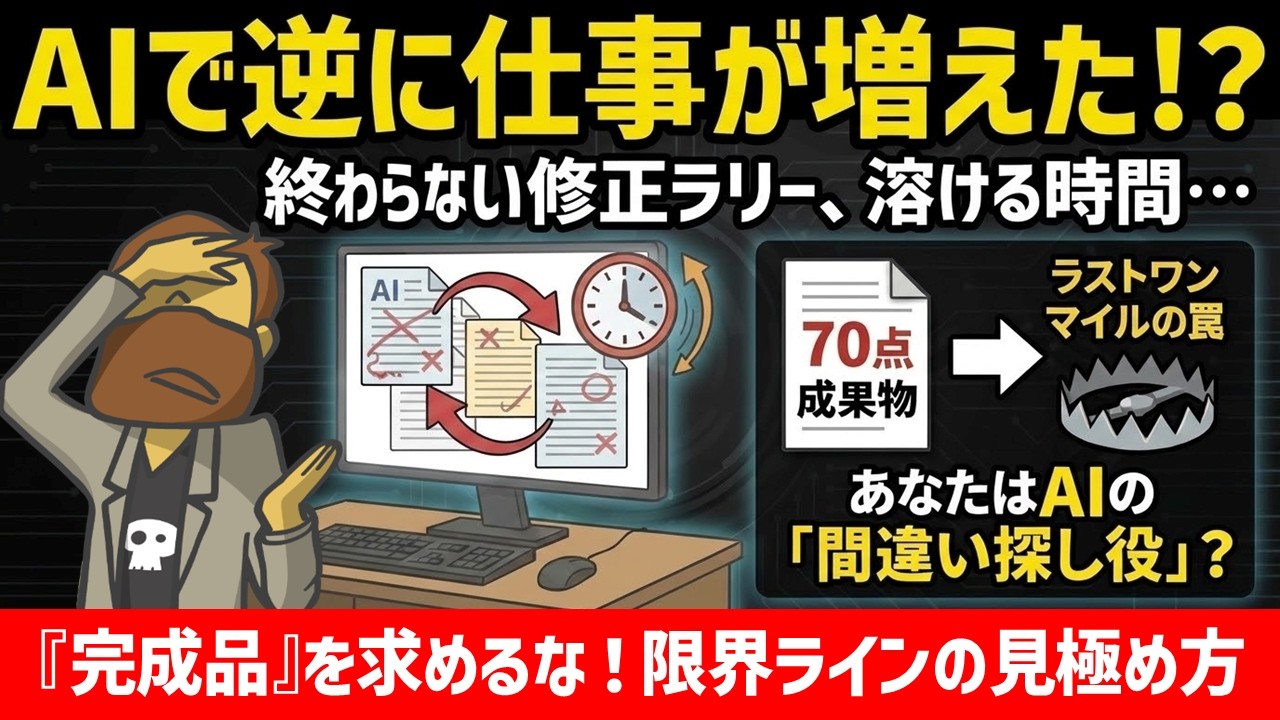【AIの罠】あなたの仕事が減らない本当の理由。AIへの「修正ラリー地獄」から抜け出す方法