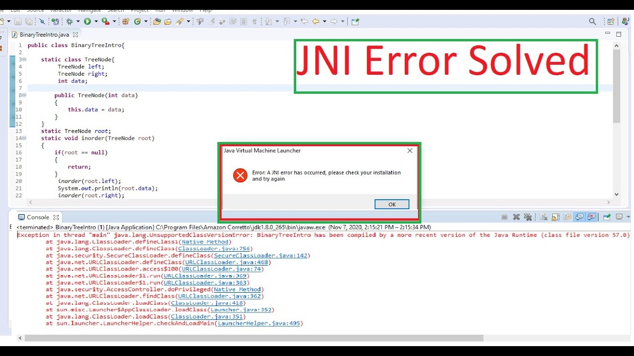 Java error exception has occurred