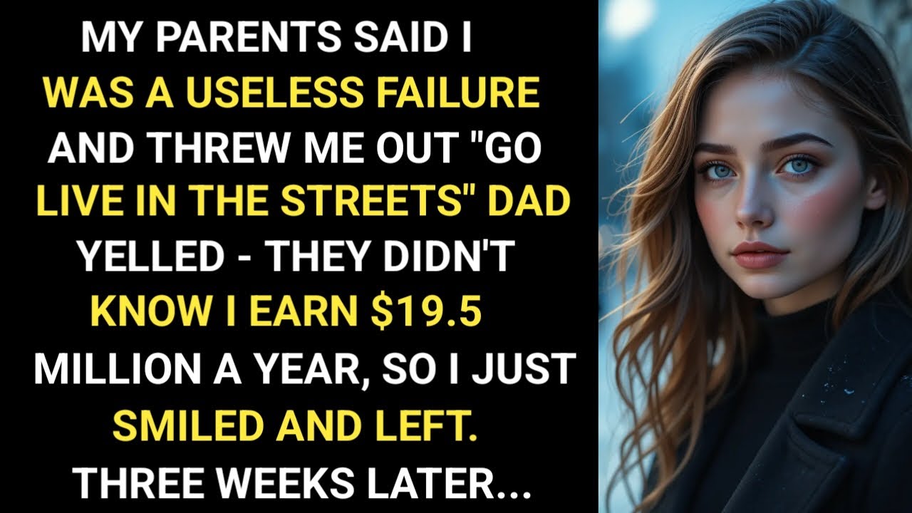 Мои родители назвали меня никчемным неудачником и выгнали на улицу, сказав: «Иди живи на улице». ...