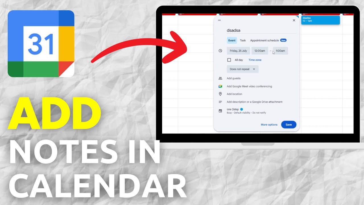How To Add Notes In Google Calendar - YouTube