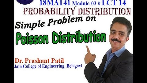 Simple Problem on Poission Distribution | Probability Distribution | Dr Prashant Patil