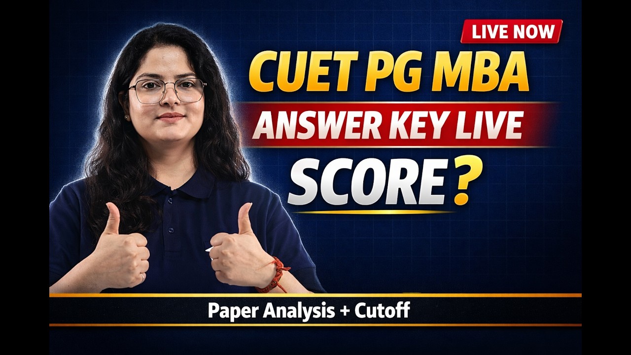 ⭐ CUET PG MBA 2026 Answer Key LIVE 🔴 | Memory-Based Solutions + Score ...