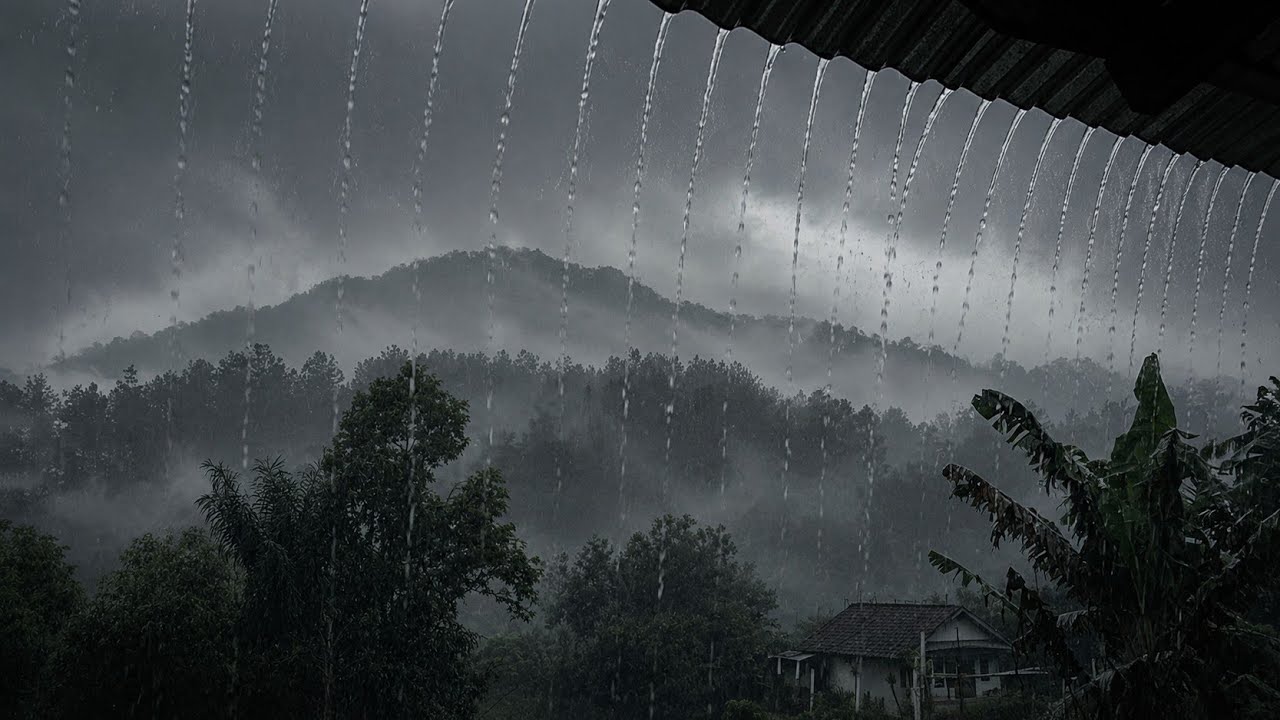 Sleep in 5 Min! Real Rain & Thunder in Tropical Mountains ⛈️ (Nature Sounds) | Deep Sleep