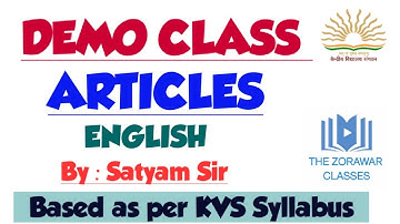 DEMO CLASS| ARTICLES| KVS ENGLISH| KVS PREPARATION| THE ZORAWAR CLASSES