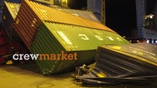 Fallen containers - Containership Accident in Port of Hamburg