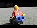 Minifigure riding clean energy car