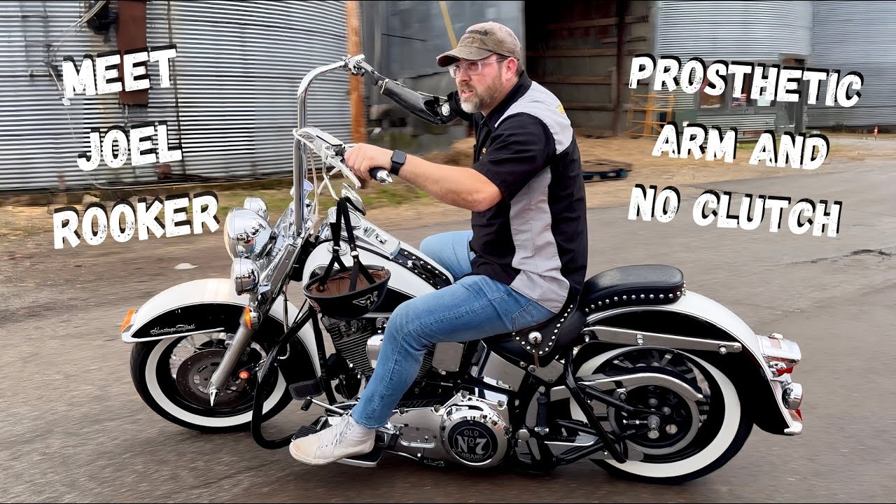 Riding a Motorcycle with a Prosthetic Arm & No Clutch | 93' Heritage Softail Classic