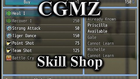 [CGMZ] Skill Shop for RPG Maker MZ