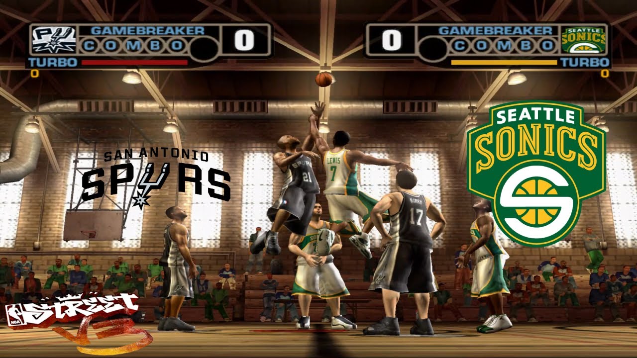 NBA Street V3: San Antonio Spurs vs Seattle SuperSonics – PS2, Xbox, GameCube, PSP Gameplay