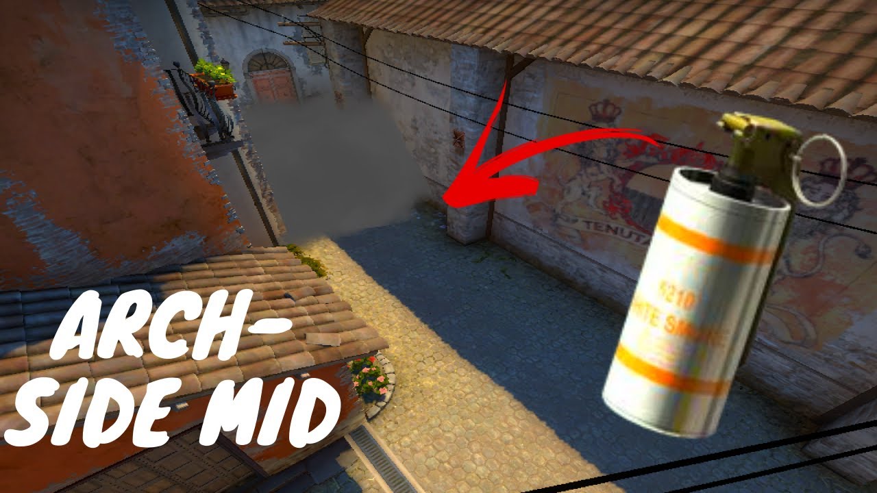 CS:GO How to smoke arch-side mid on Inferno - YouTube