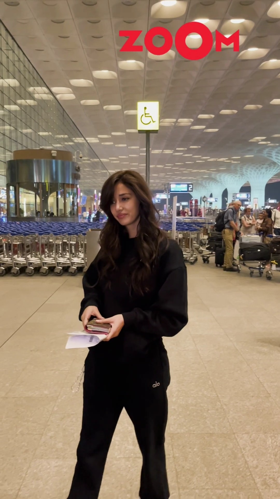 Disha Patani ROCKS an all black outfit at the airport ? #dishapatani #shorts