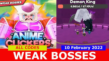 NEW UPDATE [WEAK BOSSES] ALL CODES! Anime Clicker Simulator ROBLOX | 11 February 2022