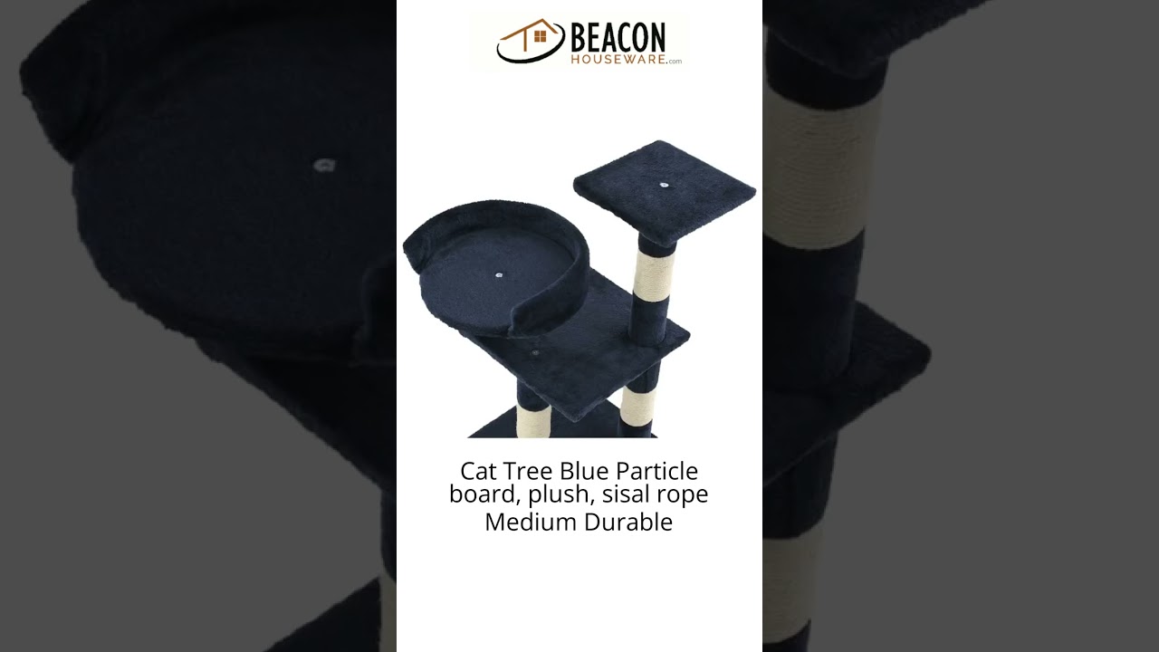 Cat Tree Blue Particle board plush sisal rope Medium Durable