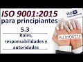 ISO 9001 versión 2015 Sistema de Calidad 5.3 Roles responsabilidades y autoridades la organización