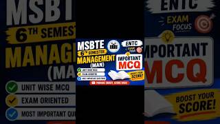 Management (MAN), IMP MCQ 🔥👈🏻,6th semester, ENTC, MSBTE.