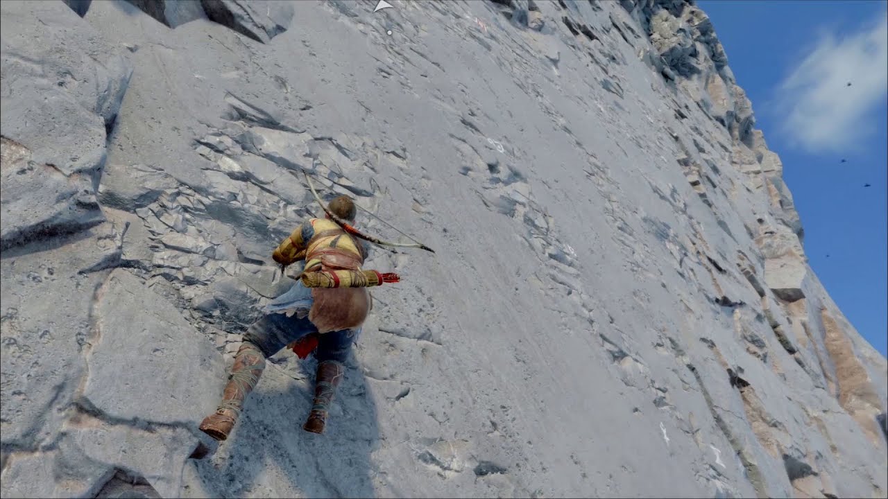 Atreus climbing Hrimthur's Wall in Asgard God of War Ragnarok YouTube