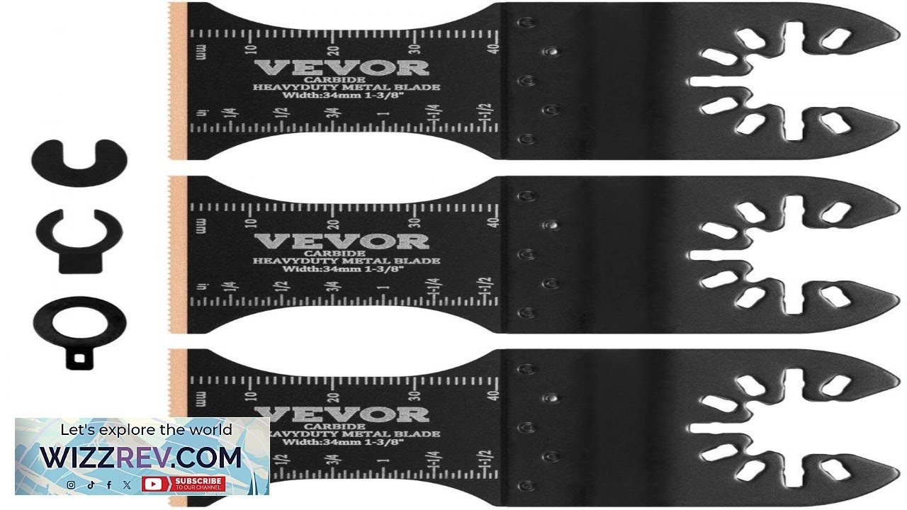 VEVOR 3PCS Carbide Oscillating Tool Blades Universal Quick Release Oscillating Saw Blades