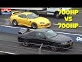 700HP Nissan Skyline vs 700HP Toyota Supra! - BURNOUT & Launch Controls!