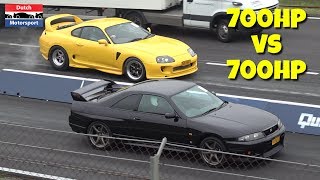 700Hp Nissan Skyline Vs 700Hp Toyota Supra - Burnout & Launch Controls