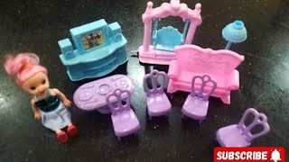 2 minutes satisfying unboxing Barbie furniture set | hello kitty toys asmr