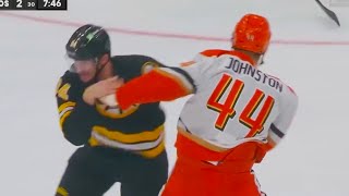 Ross Johnston Tanner Jeannot Fight | Boston Bruins vs Anaheim Ducks 2025 Highlights